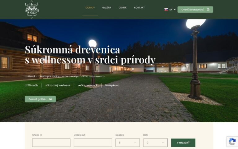 La Hencl – web ubytovania v drevenici s wellness