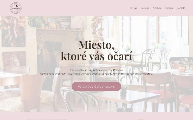 Čaro priestor – web kaviarne v Pezinku