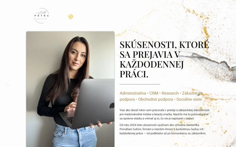 Virtuálka Petra – web virtuálnej asistentky